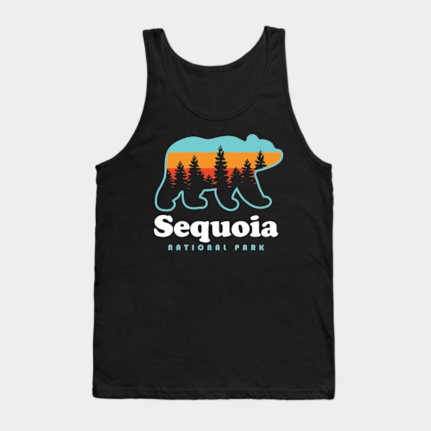 Sequoia National Park Bear Retro California Tank Top by PodDesignShop